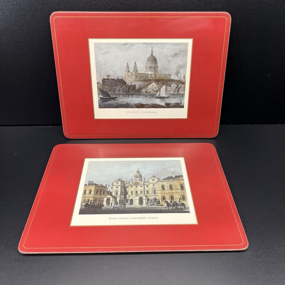Lady Clare Set Of 2 London Sites Corkback Placemats Vintage